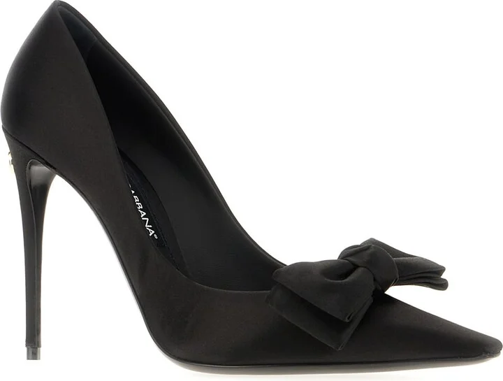 Black Satin Pumps - Image 2
