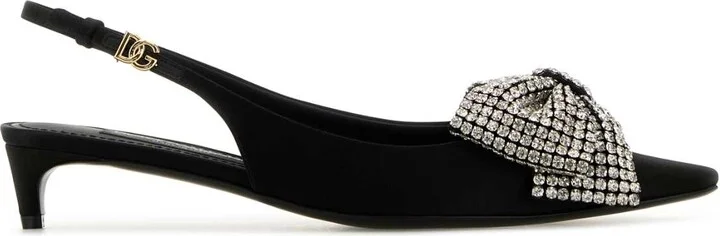 Black Satin Pumps