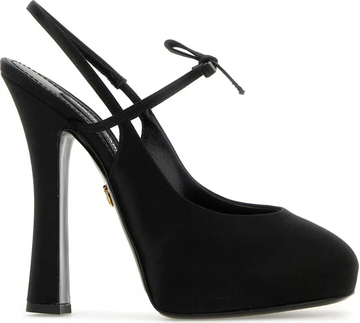 Black Satin Pumps