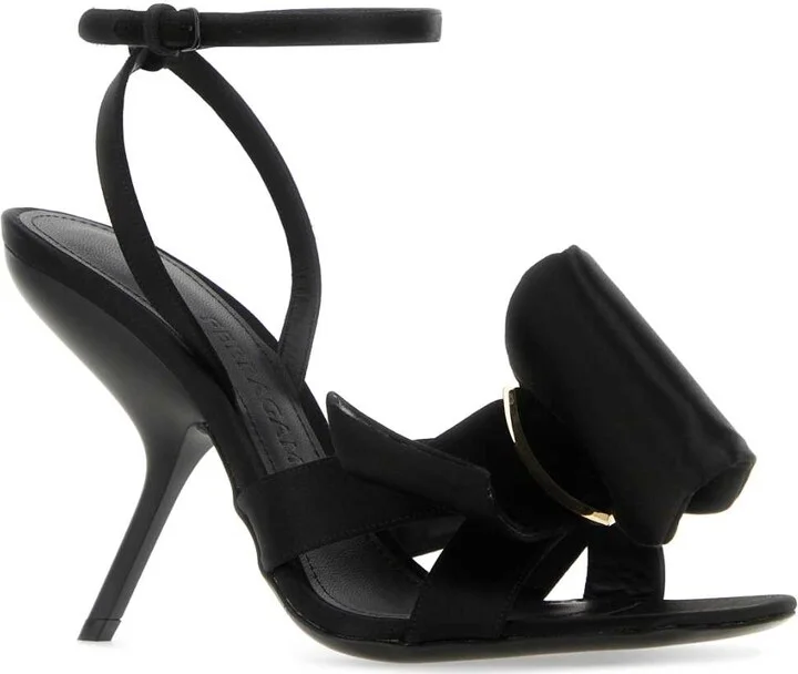 Black Satin Sandals - Image 2