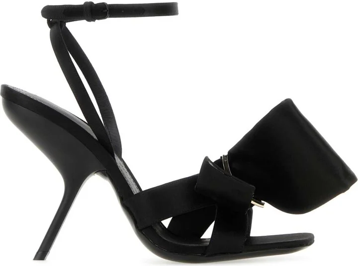 Black Satin Sandals