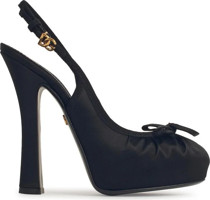 Black Satin Sandals