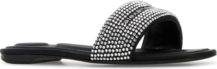 Black Satin Vy Slippers - Image 2