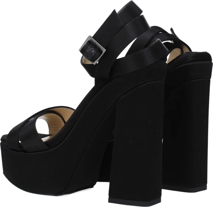 Black Satin Women's Platforms - Image 4