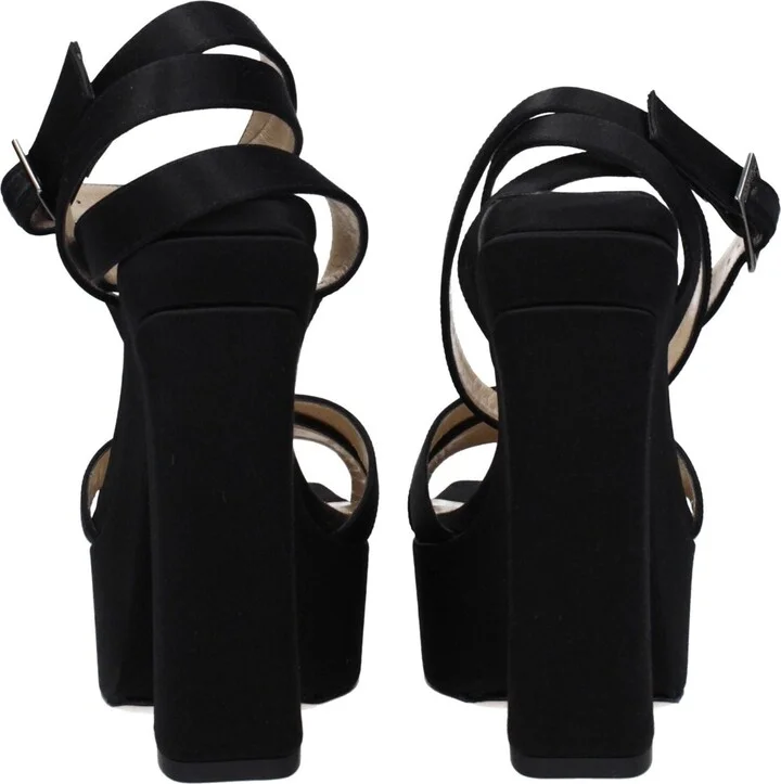 Black Satin Women's Platforms - Image 5