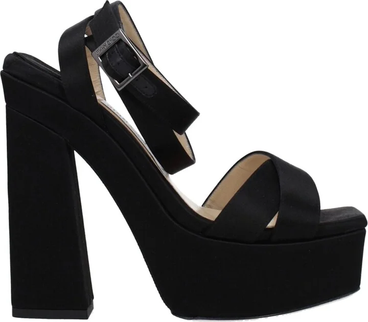 Black Satin Women's Platforms
