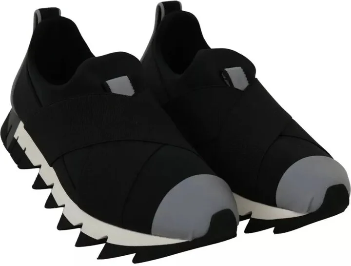 Black Shark Neoprene Stretch Sneakers Women's Shoes (Pre-Owned) - Image 3