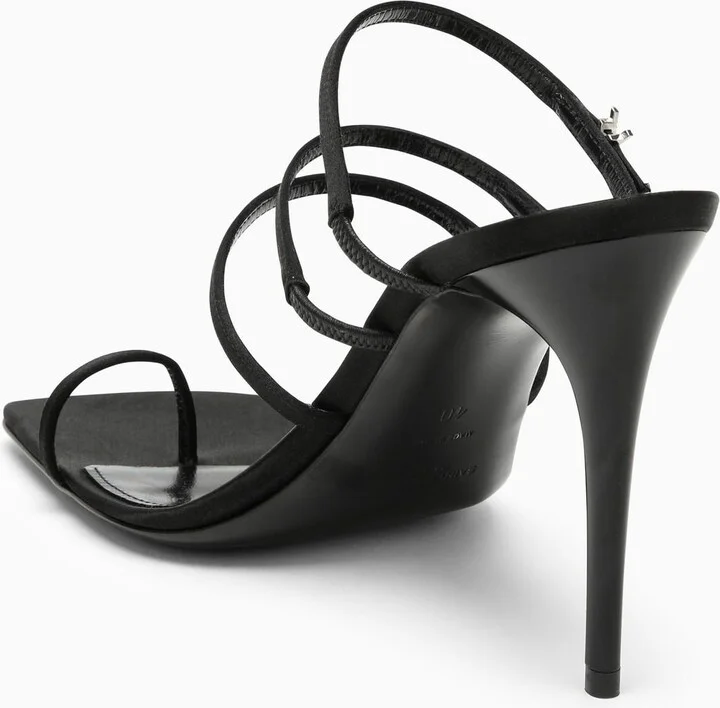 Black Silk And Leather Sandal - Image 4