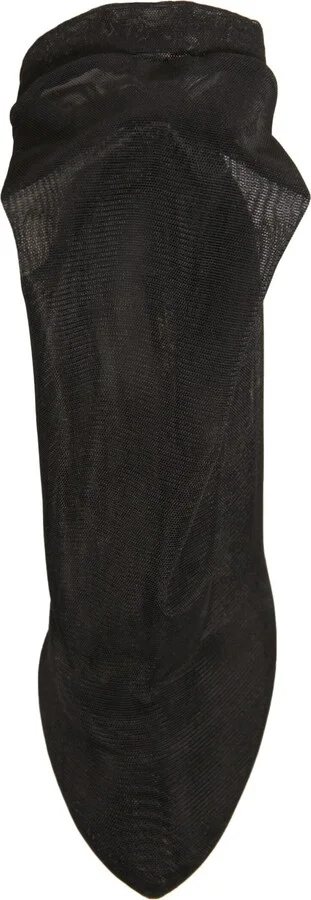 Black Silk Mesh Sock Style Heels Boots Women's Shoes (Pre-Owned) - Image 6