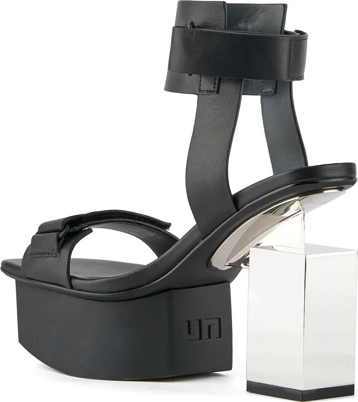 Black / Silver Cubist Sandal - Black + Silver - Image 4