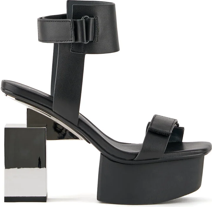 Black / Silver Cubist Sandal - Black + Silver