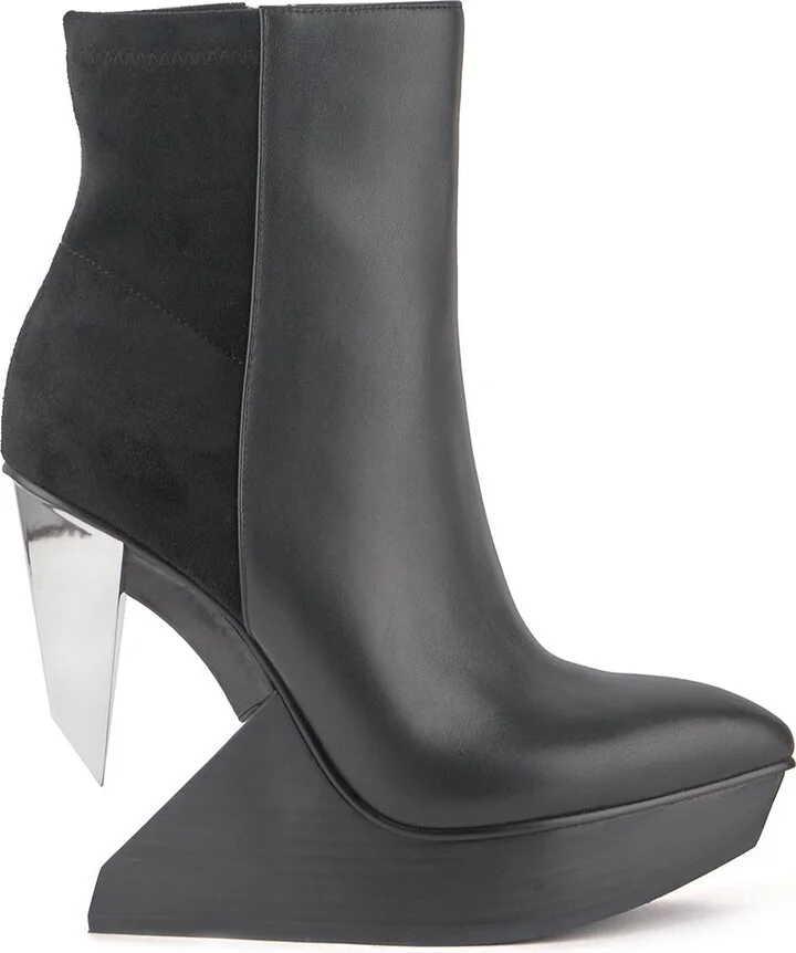 Black / Silver Edge Bootie - Black + Silver