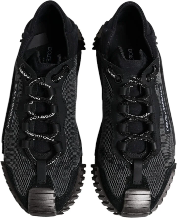 Black Silver Logo Low Top Men Sneakers Men's Shoes (Pre-Owned) - Image 3