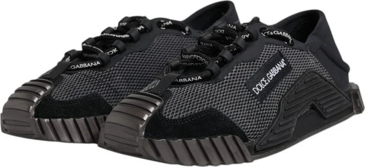 Black Silver Logo Low Top Men Sneakers Men's Shoes (Pre-Owned) - Image 4