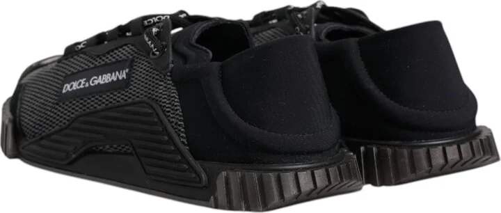 Black Silver Logo Low Top Men Sneakers Men's Shoes (Pre-Owned) - Image 5