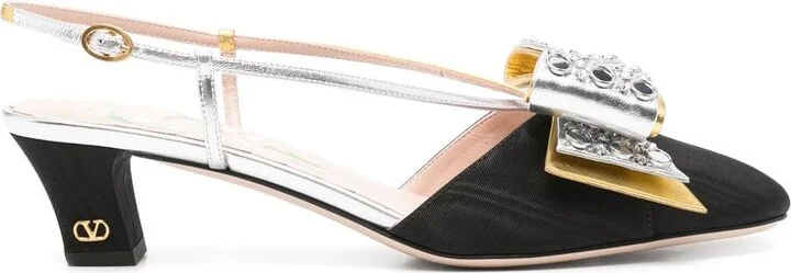 Black Silver Pumps