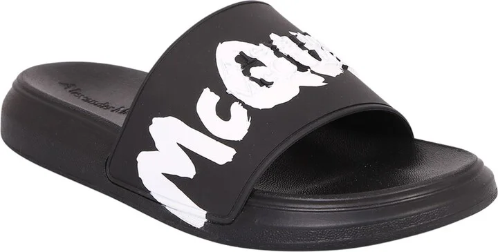 Black Slide Sandals - Image 2