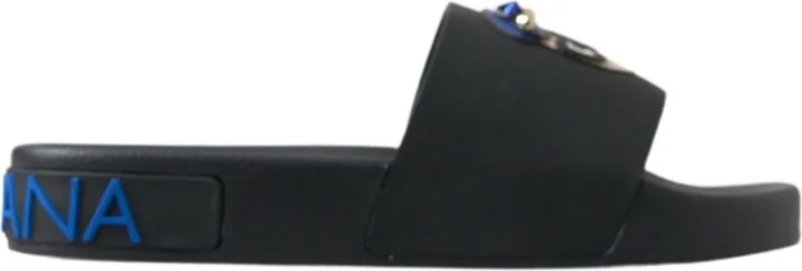 Black Slides Sandals Beach Saint Barth Women's Shoes