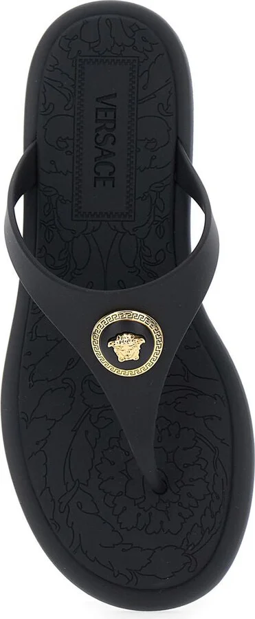 Black Slides With Medusa Detail In Rubber Woman - Image 6