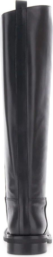 Black Slip-on Boots With Round Toe In Leather Woman - Image 4