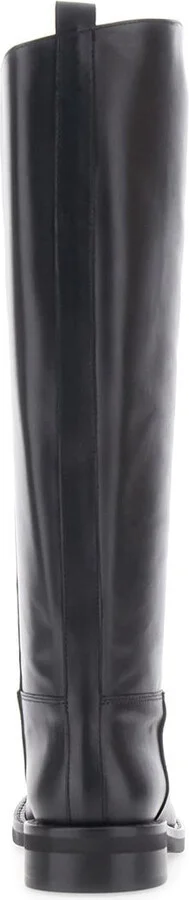 Black Slip-On Boots With Round Toe In Leather Woman - Image 4