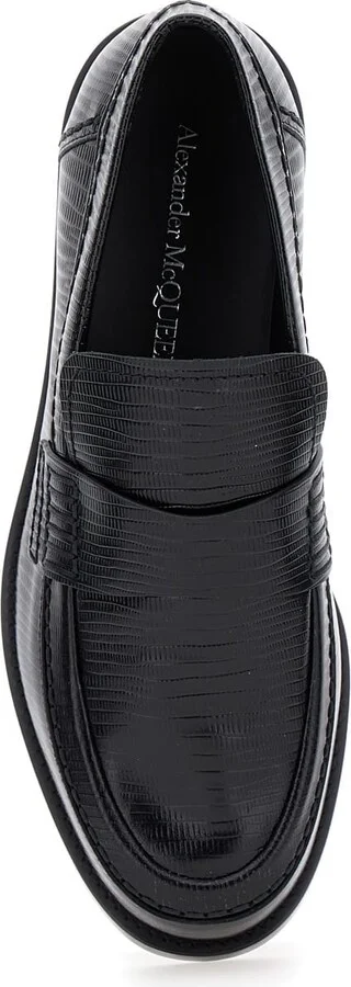 Black Slip-on Loafers In Leather Man - Image 3