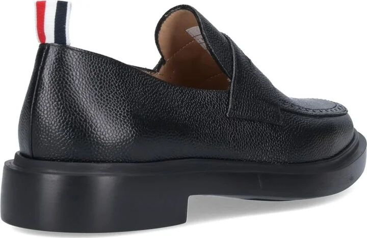 Black Slip-On Loafers With Loop Detail In Leather Man - Image 3