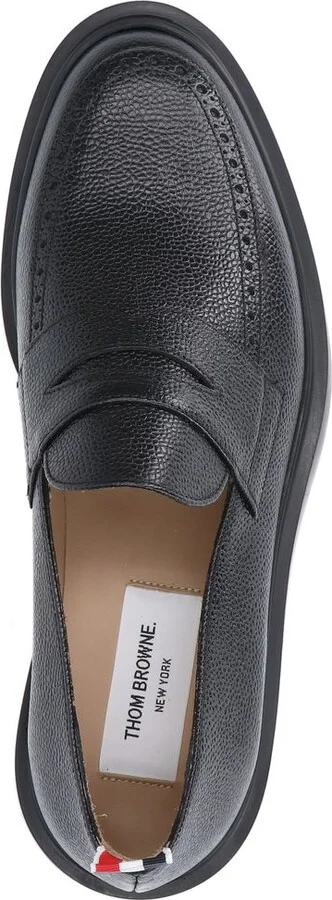 Black Slip-On Loafers With Loop Detail In Leather Man - Image 4