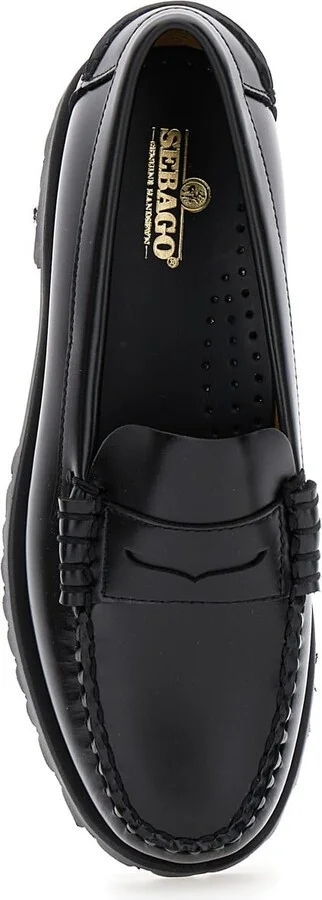 Black Slip-on Loafers With Lug Sole In Leather Woman - Image 4