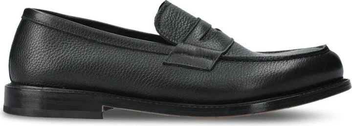 Black Slip-On Shoes With Lamb Leather Finish