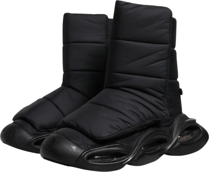 Black Slip On Wave Quilted Sneakers Men's Shoes (Pre-Owned) - Image 3