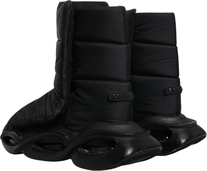 Black Slip On Wave Quilted Sneakers Men's Shoes (Pre-Owned) - Image 4