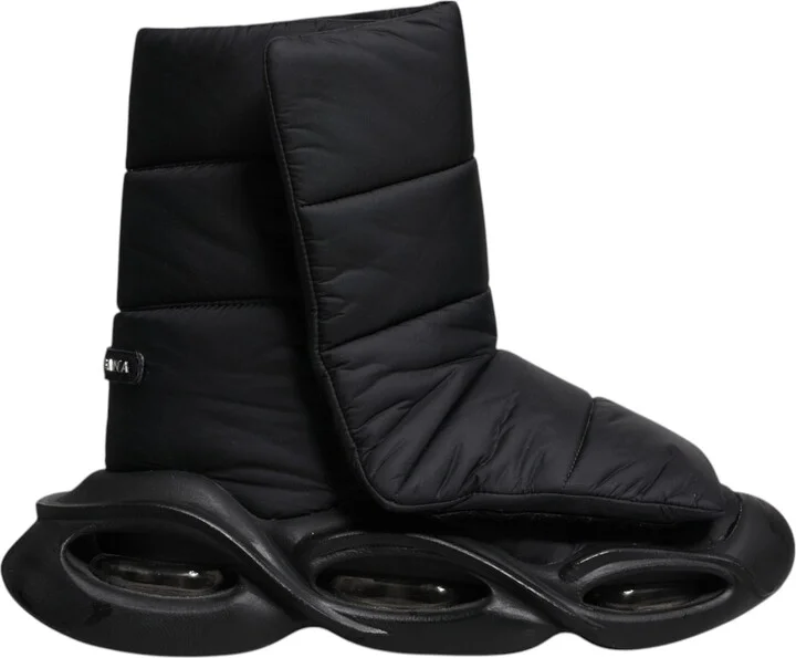 Black Slip On Wave Quilted Sneakers Men's Shoes (Pre-Owned)