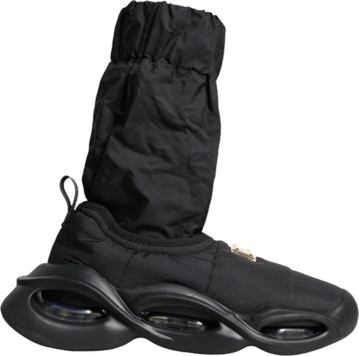 Black Slip On Wave Socks Sneakers Women's Shoes