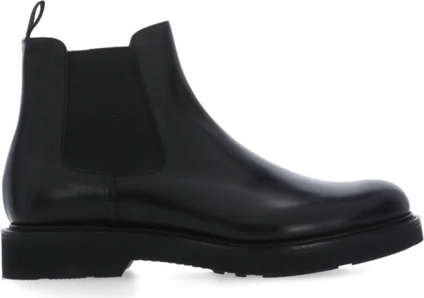 Black Smooth Leather Ankle Boots
