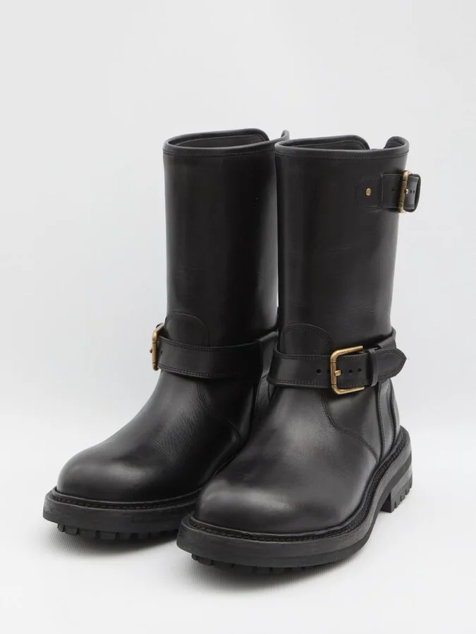 Black Smooth Leather Boot - Image 2
