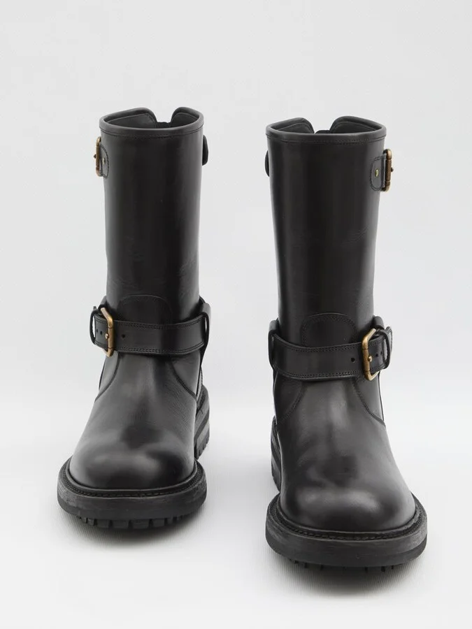 Black Smooth Leather Boot - Image 5
