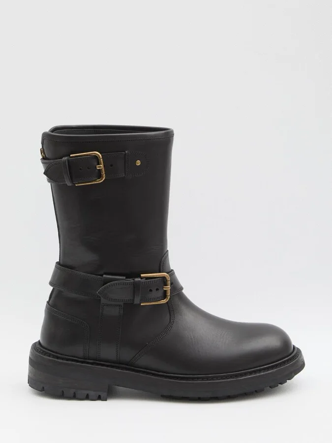 Black Smooth Leather Boot