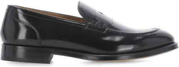 Black Smooth Leather Loafers