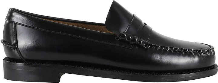 Black Smooth Leather Moccasin