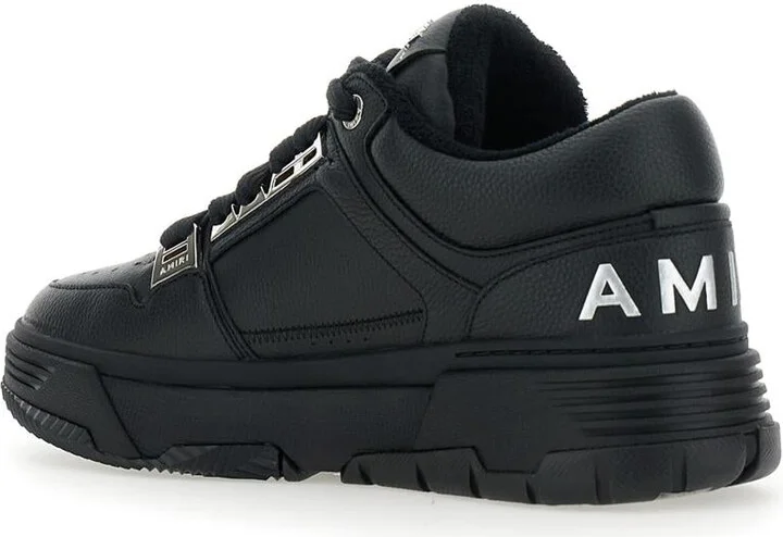 Black Sneakers With Logo Patch On The Side And Logo Lettering On The Rear In Leather Man - Image 3