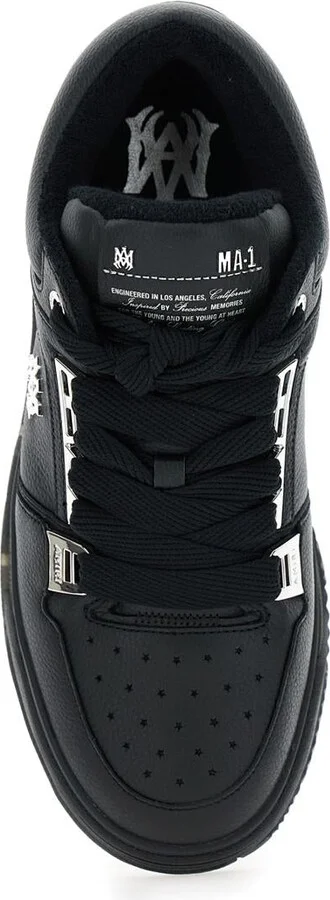 Black Sneakers With Logo Patch On The Side And Logo Lettering On The Rear In Leather Man - Image 4