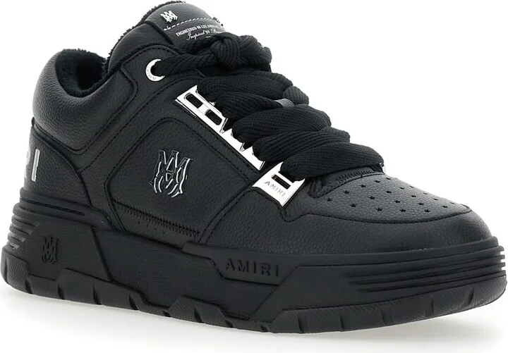 Black Sneakers With Logo Patch On The Side And Logo Lettering On The Rear In Leather Man - Image 2
