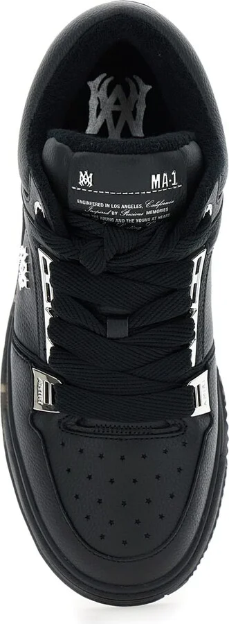 Black Sneakers With Logo Patch On The Side And Logo Lettering On The Rear In Leather Man - Image 4
