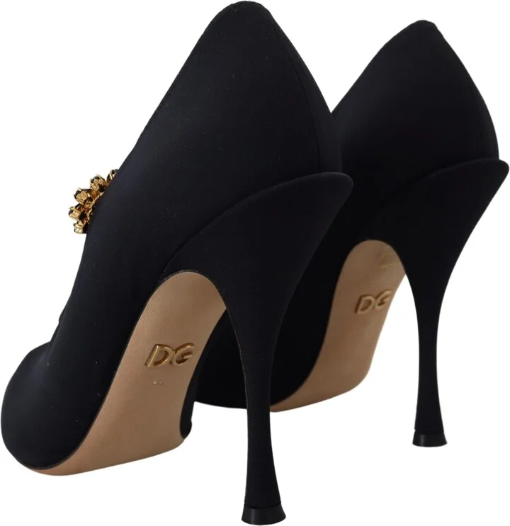 Black Socks Stretch Crystal Pumps Women's Shoes - Image 3
