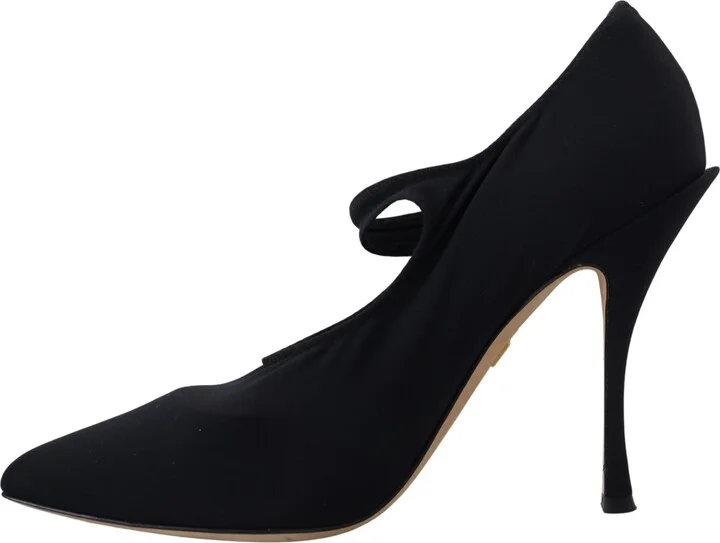 Black Socks Stretch Crystal Pumps Women's Shoes - Image 4