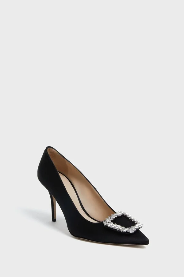 Black Sophia Heels with Jewels