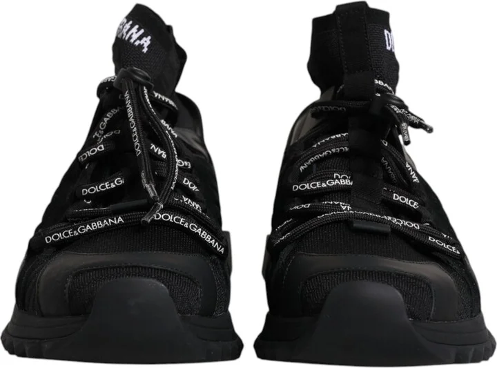 Black Sorrento Logo Men Sneakers Socks Men's Shoes - Image 2