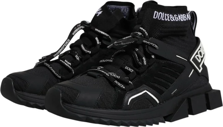 Black Sorrento Logo Men Sneakers Socks Men's Shoes - Image 4