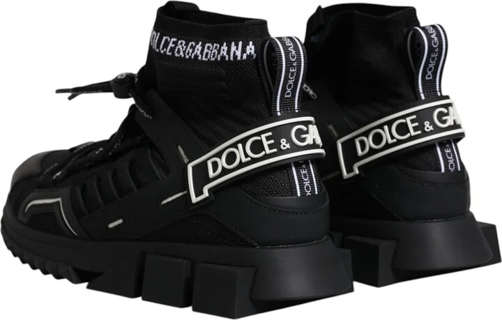 Black Sorrento Logo Men Sneakers Socks Men's Shoes - Image 5